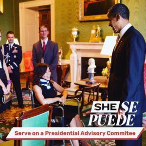Rosie Perez Instagram - Yay! 1 of my #SheSePuede moments was to be selected to serve on @barackobama Presidential advisory council on #hivaids! (Had broken my neck hence the wheelchair but did not want to miss this day!) NEVER thought I’d be picked to be a part of something so amazing. Just kept my head down fighting the good fight #Aids. Join us and post your #shesepuede moment! This is a community for us Latinas by Latinas! Yay!