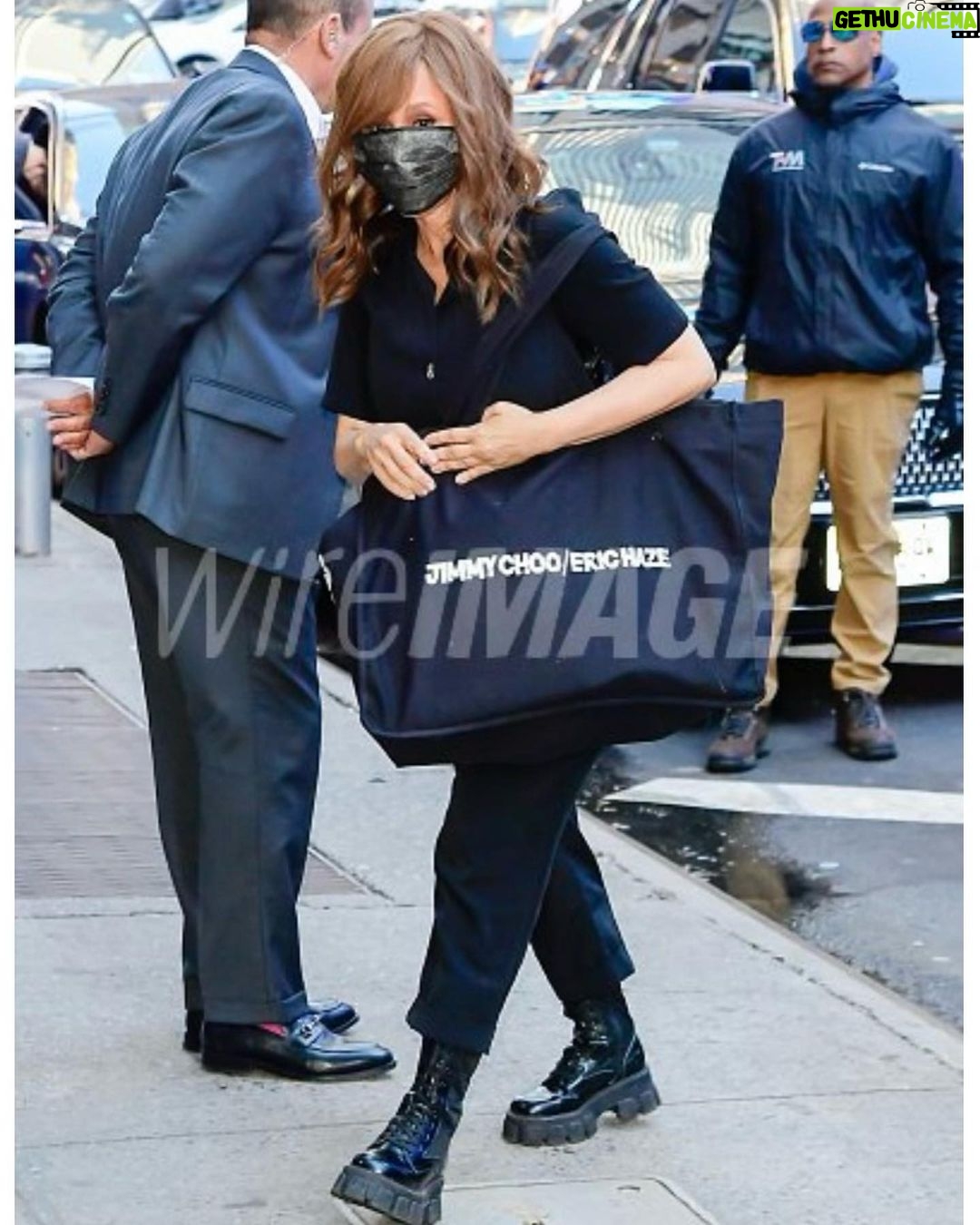 Rosie Perez Instagram - Heading to GMA like… Walking out of GMA like…! Always rocking my Jimmy Choo x Eric Haze @jimmychoo @erichazenyc @goodmorningamerica 📸: #wireimages #gettyimages New York City