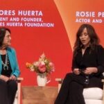Rosie Perez Instagram - What an empowering and inspirational morning! Thanks @toryburchfoundation for inviting me to interview civil rights icon Dolores Huerta at the #EmbraceAmbition Summit. As women, it’s important to take part in conversations that band us together and raise each other’s voices. Let’s keep inspiring each other to fight implicit bias and advocate for our rights.