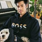 Ross Butler Instagram - what is a boss? someone who owns a company? someone with unbreakable confidence and indescribable charisma? or is it just a big guy and a little white dog with matching sweaters? can it be all of the above? because recently ive only kinda related with that last one. cappie and I have been wearing these sweaters a lot. its hot. @boss #BeYourOwnBoss