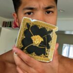Ross Butler Instagram - sorry @donatella_versace for breaking your plate. but now I have a 1 of 1 @versace bruschetta dish Venice Beach