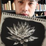Ross Butler Instagram - This took me 3 months to finish. Between learning more about how charcoal works or how to draw realistic drops of water, I had to constantly take a step back. It was hard, which made it harder to get back to when I get discouraged. It got to the point where I couldn't get anything done in my real life because I kept putting this off. I'm proud of how it turned out and proud of myself for finally pushing myself to finish. Reminds me that there are challenging things in life we are afraid of diving into and everything in our bodies are telling us not to go for it. But ironically, fear of failure is a human condition that scares us from experiencing more of what it means to be human. And this drawing will always remind me of that. Onto the next challenge...