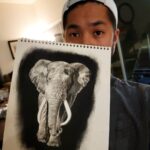 Ross Butler Instagram – This was hard. Finished at 2:30am after working on it obsessively over the last four days. I am actually really proud of myself with this one. I was intimated by charcoal up until last week, but sometimes you just gotta risk it for the biscuit. Have patience and confidence in yourself and you can learn anything. Perfectionism ironically leads you away from being the more perfect you. And yeah, I like elephants, so what. ❤️