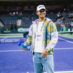 Ross Butler Instagram - Fit check: ✅ or ❎? It's giving rainbow sherbet... It's been a minute but #RossxVoss is back with some tennis content! Catch me court side with @vossworld Indian Wells Tennis Garden