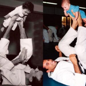 Royce Gracie Instagram - 1952 (Hélio e Rorion) x 1998 (khonry e Royce). Hoje no Das Antigas do Papo de Luta relembrei a foto que fiz com Khonry Gracie e seu pai Royce, simulando a histórica foto de seu avô, Hélio com o tio Rorion, 46 anos antes. @khonrygracie
Reposted from @alonsopvt