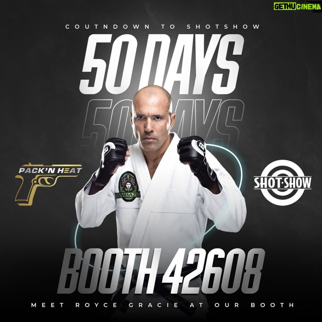 Royce Gracie Instagram - The countdown begins! Only 50 days until SHOT Show, and Pack’N Heat is gearing up for an explosive showcase at Booth 42608 💥 Join us for the action-packed event and don’t miss the chance to meet the MMA legend, Royce Gracie, on January 24th & 25th. We’re just a shot away - mark your calendars and make your way to the hottest booth in town! 🔫🎧✨ . . . . . . . . #packnheat #packnheatproducts #shotshow2023 #booth42608 #roycegracie #tacticaltrends #shotshow #shotshowcountdown #lockandload #rangeready #newproduct #everydaycarry #tacticaladvantage #2acommunity #2a #2amendment #gunenthusiast #firearmfanatics #gunlife #pewpewlife #secondamendment #shootingsports #ammoup #riflelife #gunsdaily #rangeday Las Vegas, Nevada
