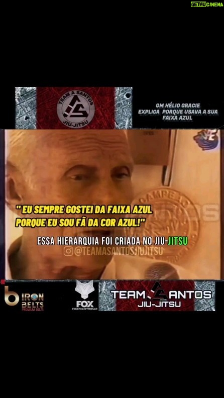 Royce Gracie Instagram - Neste corte o GM Hélio Gracie revela o porque de usar a FAIXA AZUL ao invés da Faixa Vermelha. In this cut, GM Helio Gracie reveals why he uses the BLUE BELT instead of the Red Belt.