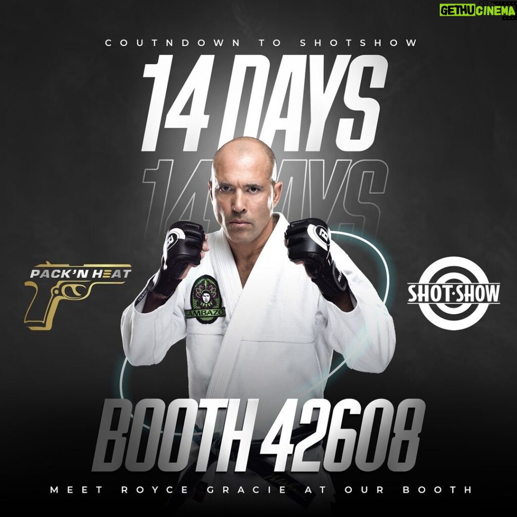 Royce Gracie Instagram - In just 1️⃣4️⃣ days, Pack’N Heat is bringing the heat to #shotshow2024 at Booth 42608! 🔥 Meet legendary Royce Gracie, and be the FIRST to experience our sizzling NEW products! 🎧🔫 Stop by, say hi, and gear up for a blazing good time! 💥 . . . . . . . . . #packnheat #packnheatproducts #roycegraciejiujitsu #roycegracienetwork #roycegracie #shotshow #shotshow2024 #booth42608 #tacticaltrends #shotshowcountdown #lockandload #rangeready #newproduct #everydaycarry #tacticaladvantage #2acommunity #2a #2amendment #gunenthusiust #firearmfanatics #gunlife #pew #pewpewpew #pewpew #pewpewlife #secondamendment #shootingsports #riflelife #rangeday #earprotection Las Vegas, Nevada