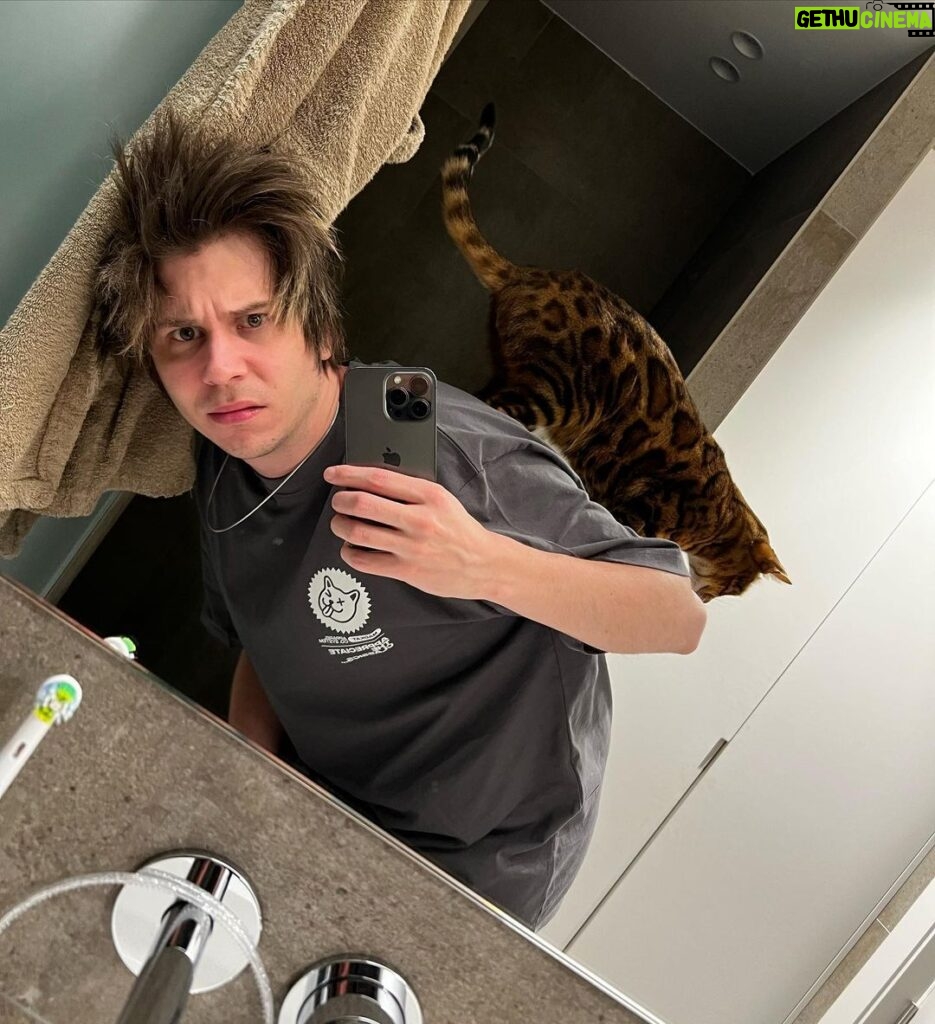 Rubén Doblas Gundersen Instagram - gato en el baño a las 3am 猫風呂
