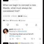Ruben Rabasa Instagram – Oh nice #tbt to @mazdausa recognizing good ideas. 
.
.
#ithinkyoushouldleave #rubenrabasa #agoodsteeringwheelthatdoesnotflyoffwhileidriving Miami, Florida