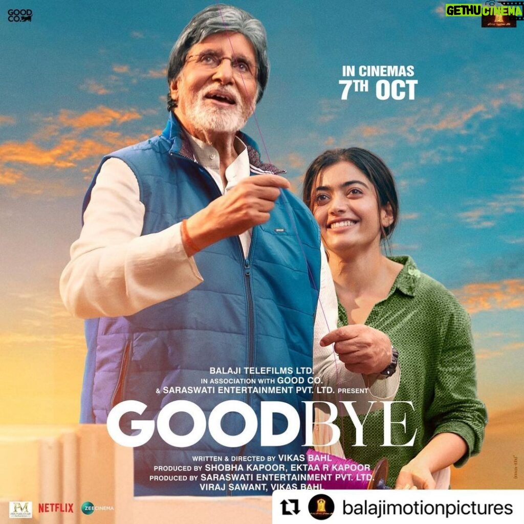 Ruchikaa Kapoor Instagram - Family first, always. Goodbye, so long, farewell… 🙇🏻‍♀️🥹 ❤️ 🎥 Repost @balajimotionpictures with @use.repost ・・・ Family ka saath hai sabse khaas ✨ Jab koi nahi hota paas, tab bhi rehta hai inka ehsaas ❤️ #Goodbye releasing in cinemas near you on 7th October 2022! #GoodbyeOnOct7 @amitabhbachchan @rashmika_mandanna @neena_gupta @pavailgulati @elliavrram @ashishvidyarthi1 @whosunilgrover @sahilmehta4 @abhishekhkhan_ #VikasBahl #GoodCo @virajsawant @ektarkapoor @shobha9168 @ruchikaakapoor @bhavinisheth @a_chaun