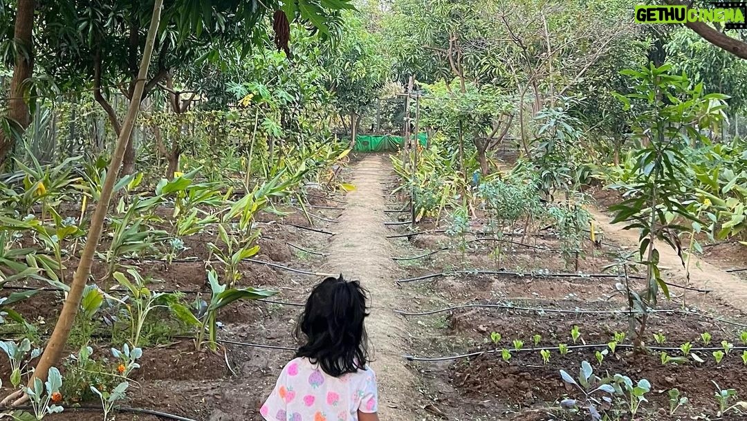 Ruchikaa Kapoor Instagram - The wildling in her natural habitatππ Glad that the farm life chose Us π π± πͺ΄ π΄ π² π π₯¬ #WeekendLife #AdventuresOfAnaya #GirlMom #FarmLife #sundayvibes #poolday