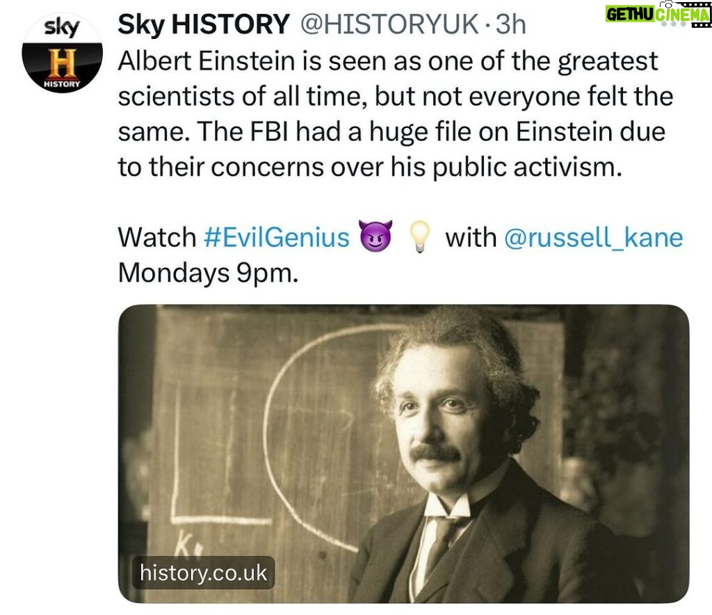 Russell Kane Instagram - Einstein. Tonight @historyuk