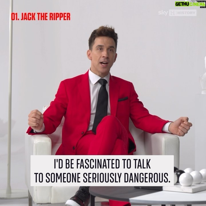 Russell Kane Instagram - If you could invite any five people from history to your fantasy dinner party, who would they be? 🍽️ @russell_kane has started on his invites. Watch #EvilGenius 😈 💡 Mondays 9pm on Sky HISTORY.