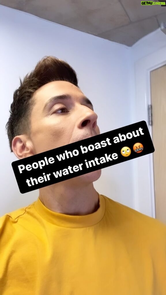 Russell Kane Instagram - hydration boasters Newsflash – it’s not an achievement worth boasting about if you manage to drink more water.