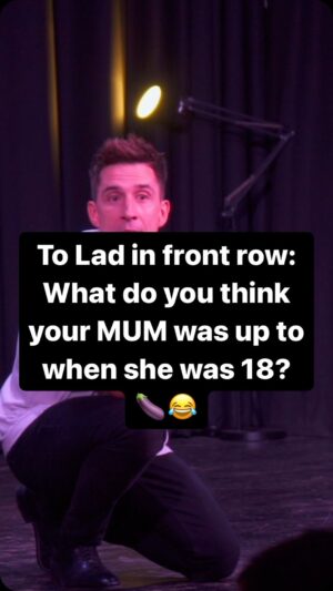 Russell Kane Instagram - To Lad in front row: What do you think your MUM was up to when she was 18? 🍆😂

Filmed at a tiny preview somewhere in England