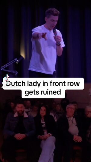 Russell Kane Instagram - Dutch lady in front row gets ruined… 😂 🇳🇱 - recorded at a tiny work in progress preview in the heart of England