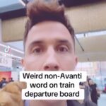 Russell Kane Instagram – Weird non-Avanti word on train  departure board 🤔