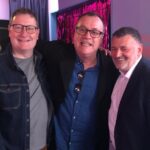 Russell T Davies Instagram - The three showrunners! Chris Chibnall, RTD, Steven Moffat ♥️ Wales Millennium Centre - Canolfan Mileniwm Cymru