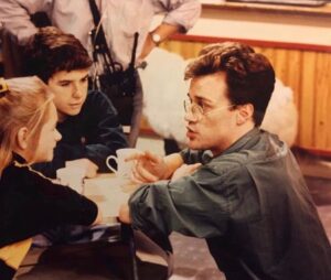 Russell T Davies Instagram - Why Don’t You is 50 years old today! My first job in television. The first scripts I ever wrote. Taught me everything, so much fun, and it moved me to Manchester, which changed my life ♥️ Pic 1, Liverpool Gang; me with Lesley & Phil, behind me, the WDY Sheep! And that must be Stan Royle. Pic 2: Cardiff Gang: David Evans, who gave me that job, star of the show Benjamin Rory Slade, and Mags the AFM. Genuinely happy days. The programme’s full title is Why Don’t You Just Switch Off Your Television Set And Go Out And Do Something Less Boring Instead? Hah! ♥️