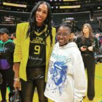 Rutina Wesley Instagram - #LegendLisaLeslie was in the building!! 😩😩😩💃🏿💃🏿💃🏿 The kid in this pic is me lol! I was beside myself. Couldn’t believe I was actually standing there. Y’all know I love a cheese, but the cheese means I’m bursting with joy!