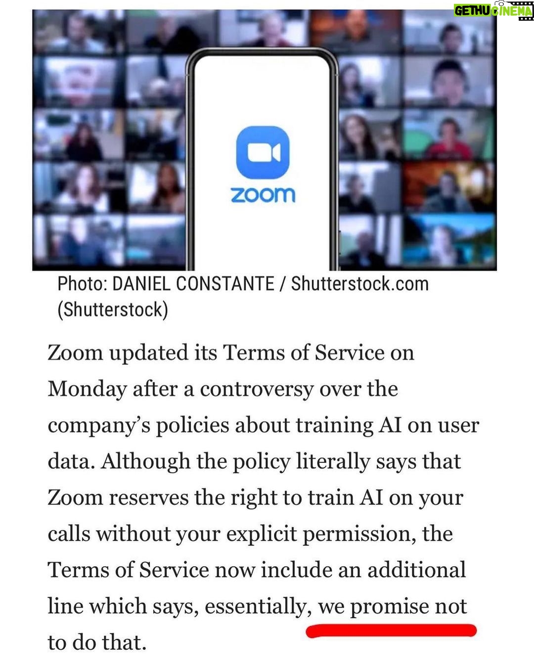 Rutina Wesley Instagram - Please go read the entire article. 🙏🏿Repost from @alimiballard • And @gizmodo also has an article on the @zoom “Update” Please be sure to read ANY NEW ‘Updated Terms of Service’ before clicking ACCEPT. Be mindful family. #LoveYall ✨💖