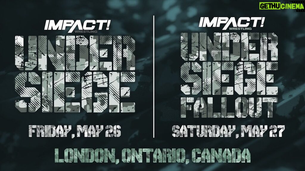 Ryan Parmeter Instagram - @impactwrestling BREAKING: #UnderSiege is coming to the Western Fair District Agriplex in London, ON, Canada on Friday May 26, followed by #UnderSiegeFallout on May 27! Tickets go on-sale THIS FRIDAY at 10am ET.