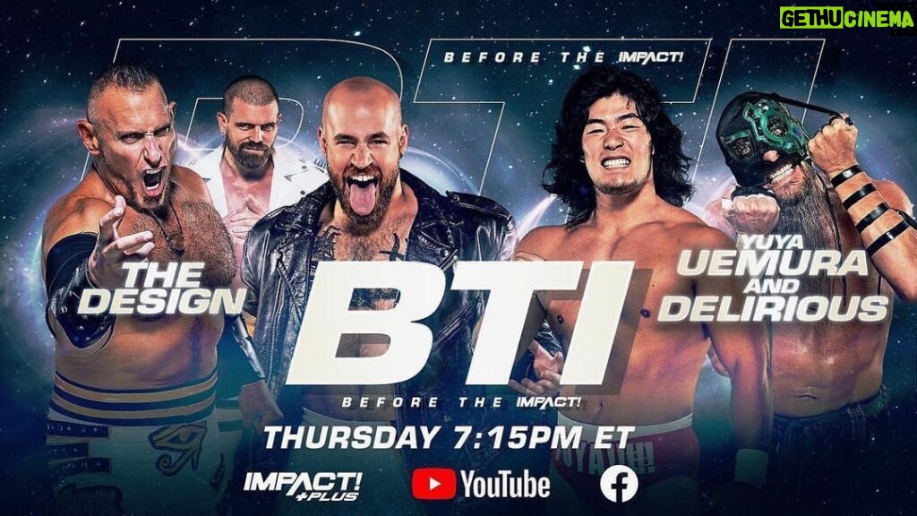 Ryan Parmeter Instagram - Posted @withregram • @impactwrestling The Design face Yuya Uemura and Delirious TONIGHT at 7:15pm ET on #BTI!
