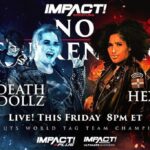 Ryan Parmeter Instagram – Posted @withregram • @impactwrestling #NoSurrender in THIS FRIDAY at 8pm ET LIVE on IMPACT Plus and YouTube for Ultimate Insiders! 

– Josh Alexander vs. Rich Swann for the IMPACT World Championship 

– Mickie James vs. Masha Slamovich for the Knockouts World Championship 

– Time Machine vs. Bullet Club 

– Steve Maclin vs. Brian Myers vs. Heath vs. PCO in a #1 Contenders match 

– Death Dollz vs. The Hex for the Knockouts World Tag Team Tiltes 

– Joe Hendry vs. Moose for the Digital Media Championship in a Dot Combat match 

– Kon vs. Frankie Kazarian 

– A special live edition of Busted Open 

Countdown to No Surrender FREE THIS FRIDAY at 7:30pm ET on YouTube and IMPACT Plus

– Jonathan Gresham vs. Mike Bailey

– Gisele Shaw vs. Deonna Purrazzo