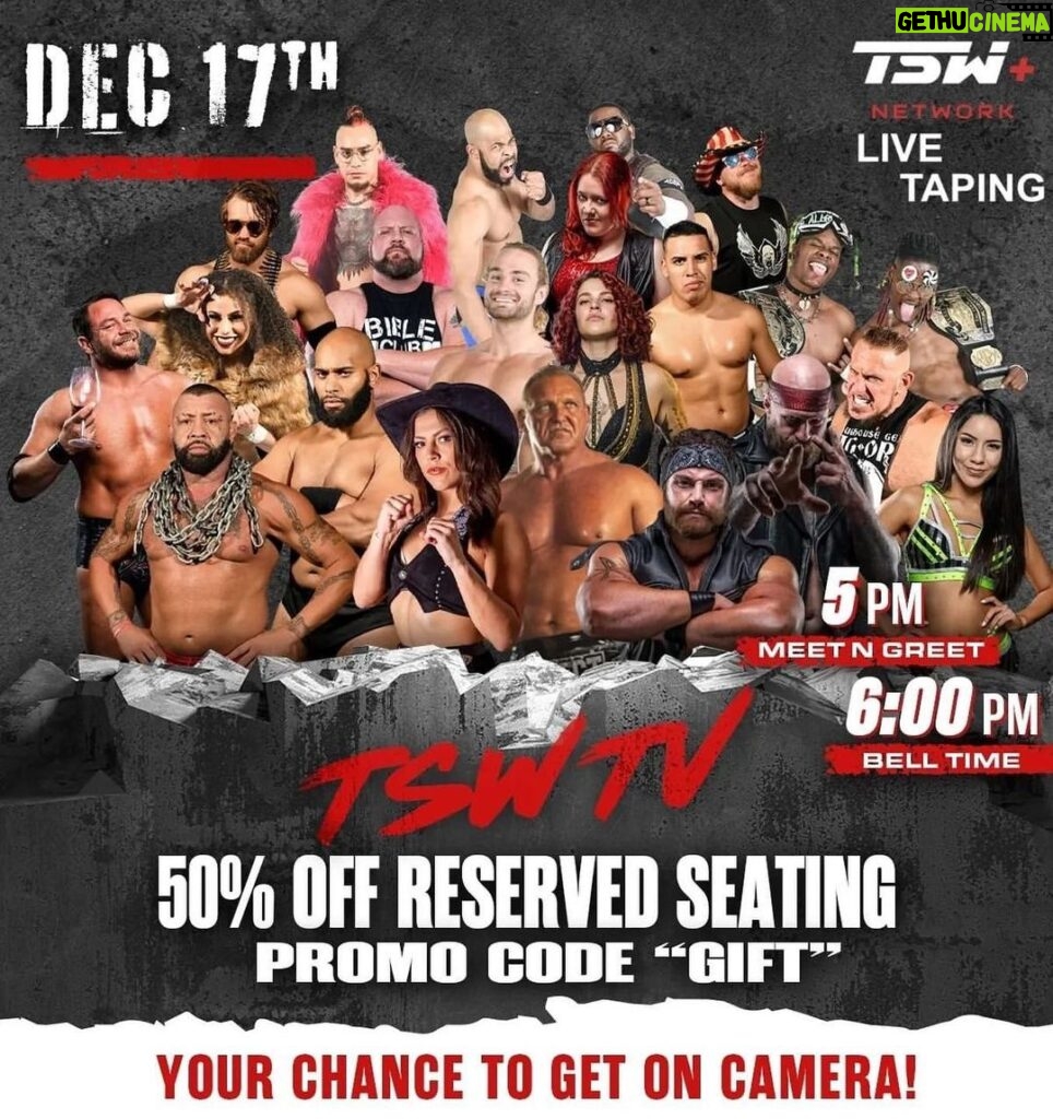 Ryan Parmeter Instagram - Posted @withrepost • @tswplus Come and see Big Kon live this Saturday at the TSW+ Studios in Addison, TX! Tickets are on sale now for Texas Style Wrestling TV tapings taking place Sat Dec 17th in Addison, TX. GET YOUR TICKETS AT TSWPLUS.COM AND ENTER PROMO CODE "GIFT" FOR HALF OFF RESERVED SEATING!