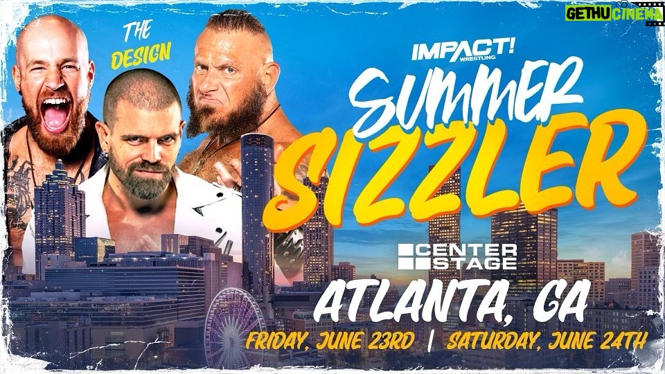 Ryan Parmeter Instagram - The Design will see you in Atlanta!!! 🤘🏻💀🤘🏻 @IMPACTWrestling #SummerSizzler June 23rd & 24th at Center Stage Get tickets NOW: 🎟 impactwrestling.com/events/ Center Stage - The Loft - Vinyl
