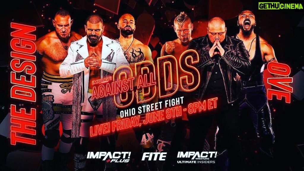 Ryan Parmeter Instagram - @impactwrestling BREAKING: oVe reunite as Sami Callihan, Jake Crist and Madman Fulton face The Design in an Ohio Street Fight at #AgainstAllOdds THIS FRIDAY LIVE on IMPACT Plus from Columbus, Ohio. Get tickets at the link in our bio! 🤘🏻💀🤘🏻 @alan_v_angels @codydeaner
