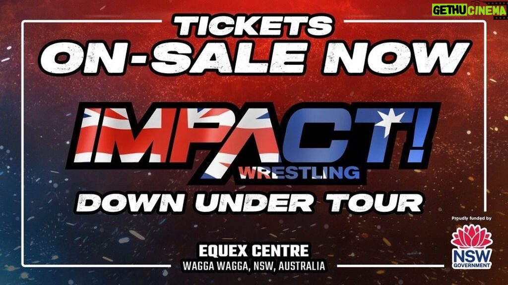 Ryan Parmeter Instagram - @impactwrestling Tickets are ON SALE NOW for the Down Under Tour in Wagga Wagga, NSW, Australia on June 30 and July 1! Link in my Bio 🤘🏻💀🤘🏻