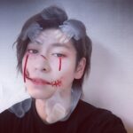 Ryo Yokoyama Instagram - はっぴーはろうぃん。 仮装はできなかったからアプリでやってみたけど、思いのほかちゃんと不気味ですね。 夢に出たらすみません。 #女装回の次に #不気味な仕上がり #はろうぃん #レオタードは #正装です