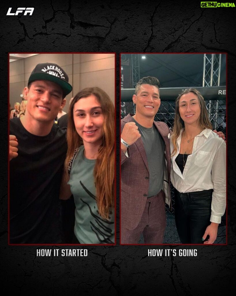 Sabina Mazo Instagram - @AlanJouban and @SabinaMazo at #LFA13 (6.2.17). @AlanJouban and @SabinaMazo at #LFA161 (6.23.23). ℹ️: They both fought for us 4 times before signing with the #UFC and currently have 20 combined fights in the UFC. ℹ️: @AlanJouban is now an LFA commentator and @SabinaMazo is now the first fighter to win the same LFA title twice.