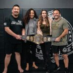 Sabina Mazo Instagram - Friendly reminder that we’re two for two on @lfafighting title fights this year 😏 @jacqueline.cavalcanti won the bantamweight championship belt back in April, and @sabinamazo brought the flyweight belt home for a SECOND time last Friday. Safe to say Sabina owns that division. These girls are developing as more well-rounded fighters every single day, and we can’t wait to see what is possible for both of them. Jacqueline will be making her first @ufc appearance soon… Stay tuned. 📸: @emilsmarie ______________________________ Lembrete amigável de que somos dois a dois nas lutas pelo título do @lfafighting esse ano. @jacqueline.cavalcanti conquistou o cinturão dos pesos-galos em abril, e @sabinamazo levou o cinturão dos pesos-moscas para casa pela SEGUNDA vez na última sexta-feira. Essas meninas estão se desenvolvendo como lutadoras mais completas a cada dia, e mal podemos esperar para ver o que é possível para ambas. Jacqueline irá fazer sua primeira aparição no @ufc em breve… Fique ligado. ‌ ‌ ‌ #BlackHouseMMA #LFAChampion #fightlikeagirl #flyweightchampion #bantamweightchampion #femalefighter #victory #titlefight #mmachampion #ufcfighter #combatsports #mixedmartialarts Black House MMA
