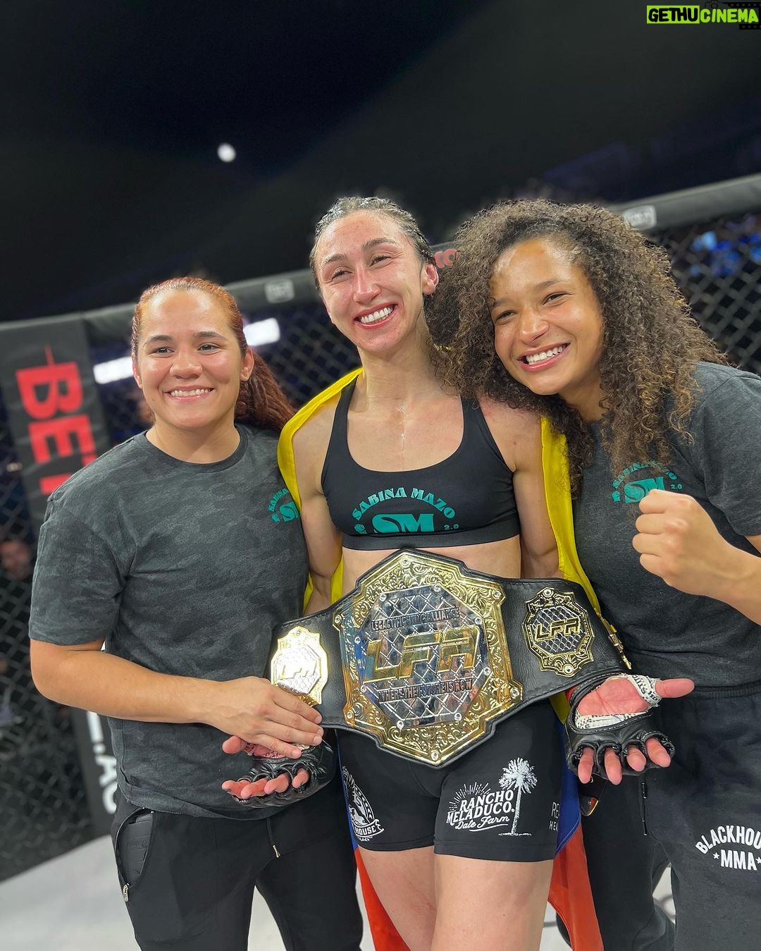 Sabina Mazo Instagram - π»πͺπ¨π΄π΅πΉ We are so proud of @SabinaMazo for taking a DOMINANT PERFORMANCE tonight to regain the @LFAFighting #FlyweightChampionship!!! So proud of the culture created with these strong women: @PieraLaFiera, @Tabatha.Ricci, @Jacqueline.Cavalcanti, & @SabinaMazo are a force to be reckoned with!! π Thank you to the whole @BlackHouseMMA team who pushed Sabina this year to gain the third LFA belt by this crew! Thank you to our training partners & coaches for bringing us this victory! #SabinaMazo #LFA164 @BlackHouseMMA #BlackHouse Southwest University Park - Chihuahuas Stadium