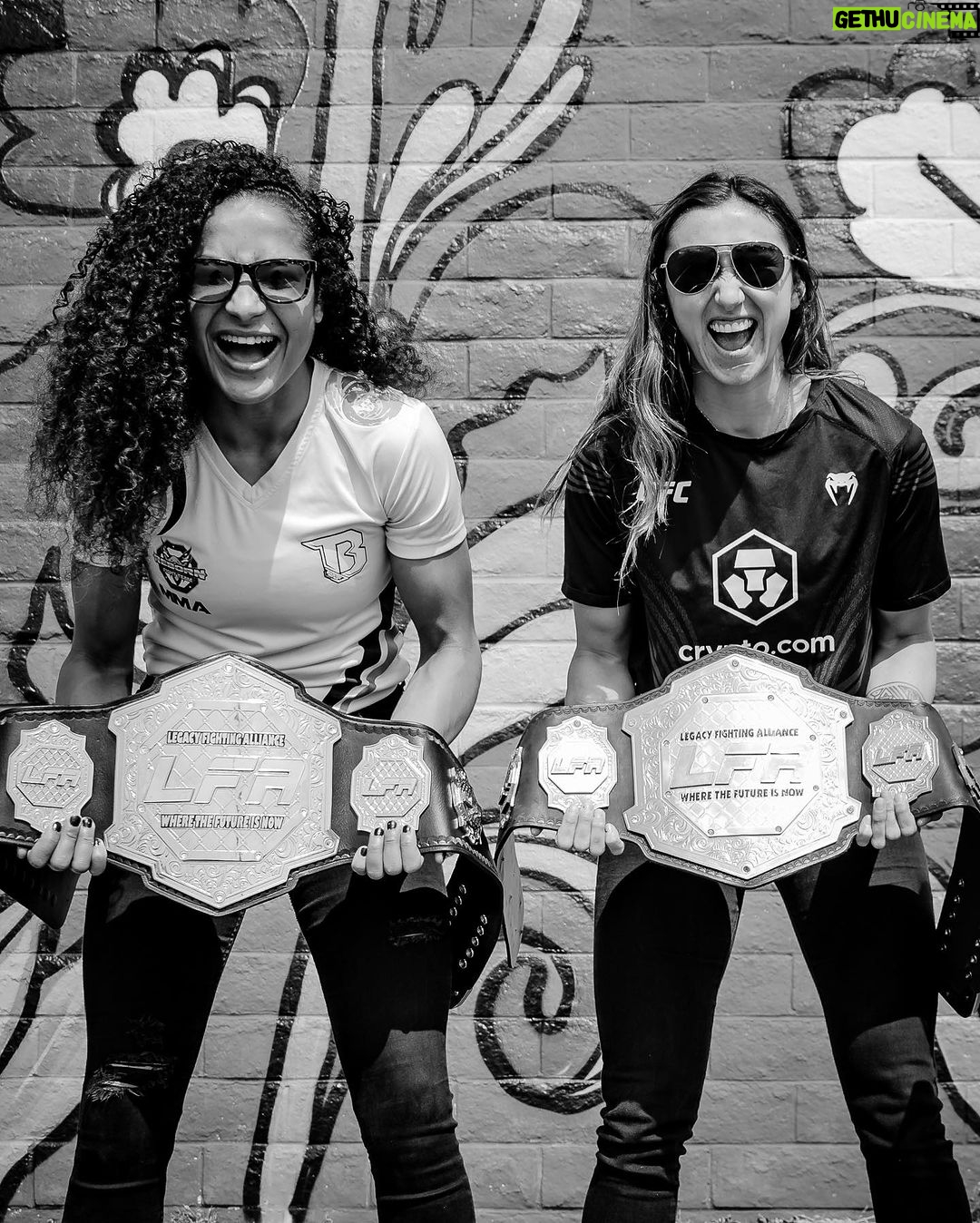 Sabina Mazo Instagram - Friendly reminder that we’re two for two on @lfafighting title fights this year 😏 @jacqueline.cavalcanti won the bantamweight championship belt back in April, and @sabinamazo brought the flyweight belt home for a SECOND time last Friday. Safe to say Sabina owns that division. These girls are developing as more well-rounded fighters every single day, and we can’t wait to see what is possible for both of them. Jacqueline will be making her first @ufc appearance soon… Stay tuned. 📸: @emilsmarie ______________________________ Lembrete amigável de que somos dois a dois nas lutas pelo título do @lfafighting esse ano. @jacqueline.cavalcanti conquistou o cinturão dos pesos-galos em abril, e @sabinamazo levou o cinturão dos pesos-moscas para casa pela SEGUNDA vez na última sexta-feira. Essas meninas estão se desenvolvendo como lutadoras mais completas a cada dia, e mal podemos esperar para ver o que é possível para ambas. Jacqueline irá fazer sua primeira aparição no @ufc em breve… Fique ligado. #BlackHouseMMA #LFAChampion #fightlikeagirl #flyweightchampion #bantamweightchampion #femalefighter #victory #titlefight #mmachampion #ufcfighter #combatsports #mixedmartialarts Black House MMA