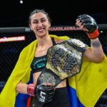Sabina Mazo Instagram - @SabinaMazo derrota Sandra Lavado via Decisão Unânime (49-46, 50-45, 49-46) se tornando a mais nova Campeã Mundial Peso Mosca do @LFAfighting! 🏆 #LFA164: #ElPaso, #TX. | #𝐚𝐧𝐝𝐍𝐄𝐖 🇨🇴 Southwest University Park
