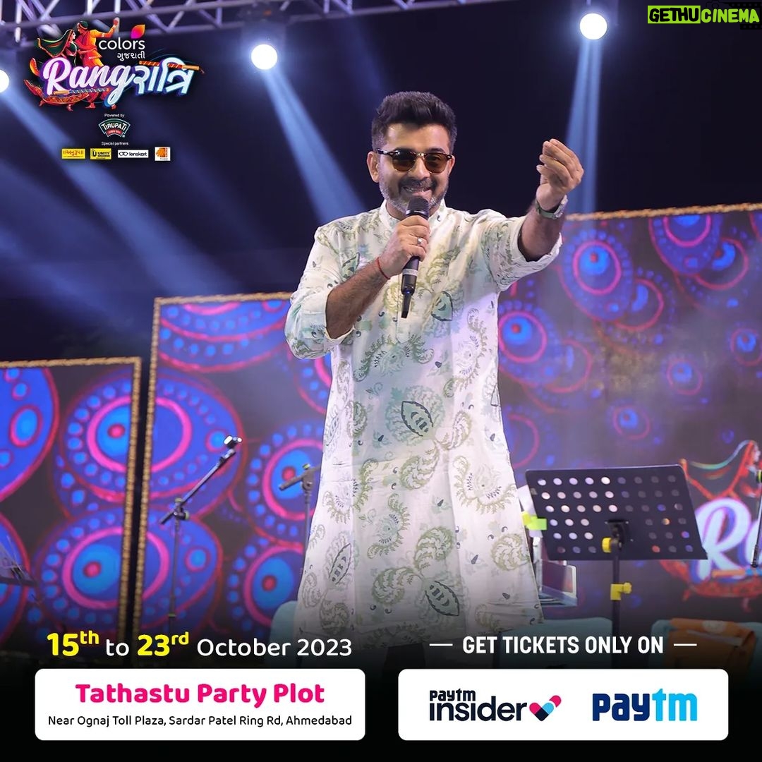 Sachin Sanghvi Instagram - Grateful to have the amazing Sachin Sanghvi at Colors Gujarati Rangratri! Thank you for making it an experience to remember! This Navratri night will be etched in our hearts forever! 💖🕺 🥢કલર્સ ગુજરાતી રંગરાત્રિ 🥢 Date- 15 to 23 October Venue- Tathastu Party Plot, Near Ognaj toll plaza, Sardar Patel Ring Rd, Ahmedabad 𝐇𝐮𝐫𝐫𝐲 𝐮𝐩..! 𝐁𝐨𝐨𝐤 𝐘𝐨𝐮𝐫 𝐏𝐚𝐬𝐬𝐞𝐬 𝐍𝐨𝐰: Link In Bio. 🕺આ નવરાત્રિ BIG છે BOSS!💃 @colorsgujaratiofficial @soulfulsachin @sachinjigar Venue: @TathastuPartyPlot Ticketing Partner: @insider.in Artist: @jagdipmehta @arvind_vegda @shyamalsaumilofficial @lalitya_munshaw @darshanathakkar.official_ @himalivyasnaik @devangpatelsinger @sanoza11 Powered by: @tirupatiedibleoils Special Partners: @anuroop_gujarat @unitycement @lenskart @gujarattourism Associated Partners: @angurpulses @vasant_masala @panchtarafarali Gifting Partner: @veena_world Outdoor Partner: #Selvelmedia Official News Partner: #ABPAsmita #ColorsGujarati #ColorsGujaratiRangRatri #Ahmedabad #rangratri2023 #bigchheboss #Garba #Gujarat #dandiya #navratri #navratri2023
