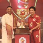 Sachin Tendulkar Instagram - The last couple of days have been special. When friends get together for a noble cause, it strengthens both the friendship and the cause. It felt good to be part of the winning team, but what felt even better was that both teams had an opportunity to be part of a larger purpose. Best wishes to “Sri Madhusudan Sai Global Humanitarian Mission” for the wonderfully organised “One World One Family Cup”. 🌎♥️ Amidst this, I missed the thrilling #INDvAFG T20 clash and Rohit Sharma’s brilliant century. A big congratulations to #TeamIndia for their 3-0 series sweep. 🏏👏🇮🇳 #SMSGHM #OneWorldOneFamilyCup #SriMadhusudanSai