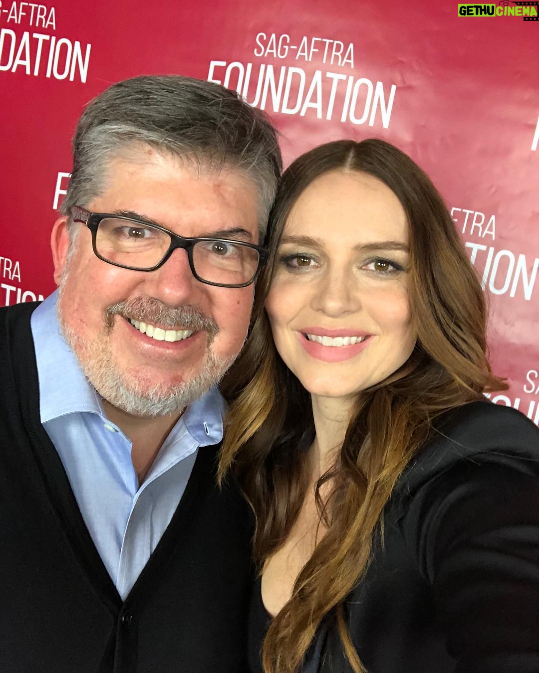 Saffron Burrows - 1.1K Likes - a wonderful time with the lovely @jimhalterman @sagaftra discussing the new season of Mozart @mitjamazon (2/16) and #JackieUnveiled at @TheWallisbh (2/22)