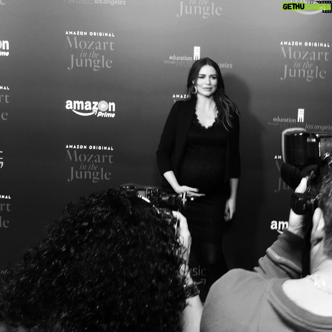 Saffron Burrows - 1K Likes - me and my tummy this eve.. @mitjamazon premiere season 3 #mozartinthejungle