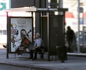 Saffron Burrows Instagram - #mozartinthejungle at an LA bus stop...
going to be snapchatting @amazonvideo for the @mitjamazon premiere of Season 3 tonight