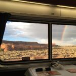Saffron Burrows Instagram – … other end of the rainbow #amtrak