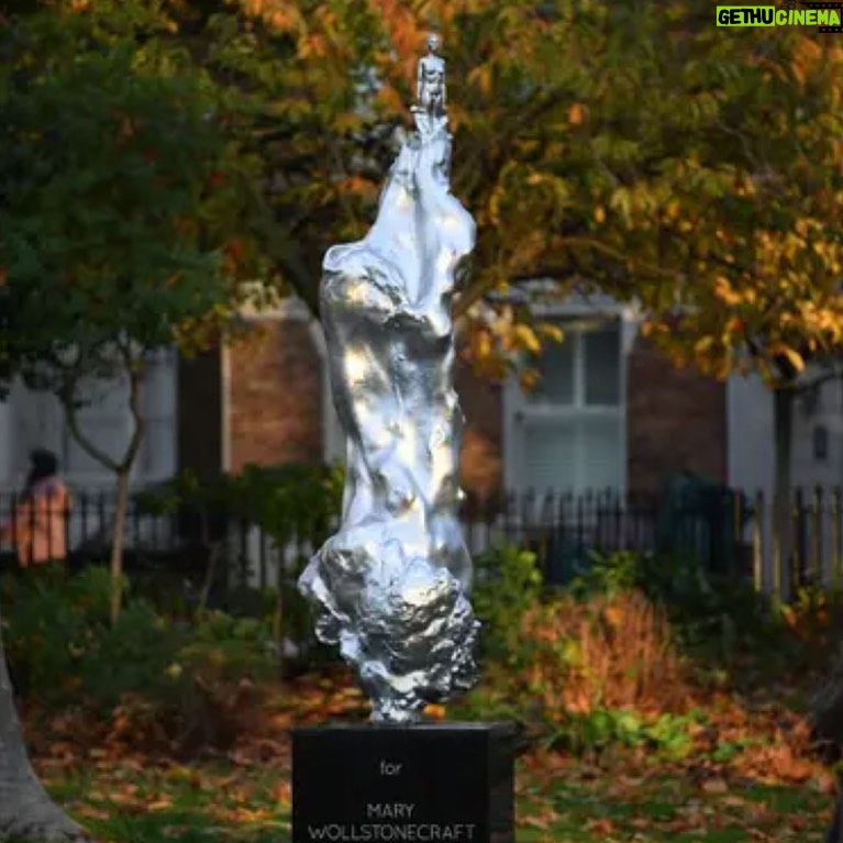 Saffron Burrows Instagram - On Tuesday a piece of art to honour the foremother of feminism #marywollstonecraft was unveiled on #newingtongreen in #northlondon There’s been much debate around the art itself. Partially because many thought the sculpture was a representation of Mary when it actually embodies the spirit of defiant woman rising. I grew up in Newington Green, which has continued to be a hotbed of radical action since Mary ran a school for girls there in the 1700’s. I’m very proud to say my parents @BurrowsSusie and @rlrieser and comrade, the magnificent @BeeRowlatt have campaigned passionately for this tribute. I’m moved that my children can visit the Green and discuss Mary’s legacy long after I’m gone. @maryonthegreen @thewollsoc #maggihambling