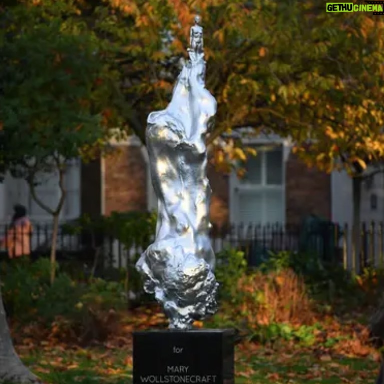Saffron Burrows - 844 Likes - On Tuesday a piece of art to honour the foremother of feminism #marywollstonecraft was unveiled on #newingtongreen in #northlondon There’s been much debate around the art itself. Partially because many thought the sculpture was a representation of Mary when it actually embodies the spirit of defiant woman rising. I grew up in Newington Green, which has continued to be a hotbed of radical action since Mary ran a school for girls there in the 1700’s. I’m very proud to say my parents @BurrowsSusie and @rlrieser and comrade, the magnificent @BeeRowlatt have campaigned passionately for this tribute. I’m moved that my children can visit the Green and discuss Mary’s legacy long after I’m gone. @maryonthegreen @thewollsoc #maggihambling