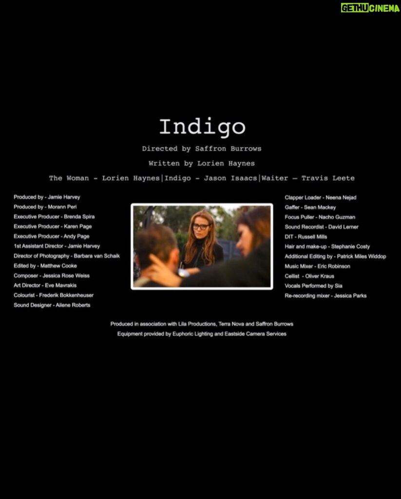 Saffron Burrows Instagram - …my second short film Indigo. So proud to be part of this project #everythingieverwantedtotellmydaughteraboutmen 23 films, 21 female directors, 1 feature film, to support survivors of abuse and assault. An incredible crew and cast @lorien_haynes @therealjasonisaacs 🎶 @jessicaroseweiss @siamusic #sia the feature premieres tomorrow @austinfilmfest #aff28 #austinfilmfestival watch it live or virtual. for tickets go to the link www.telleverything.org credit list next page…