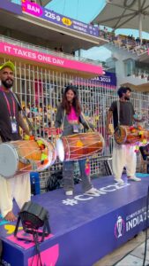 Sahana Sarvesh Instagram - My first worldcup experience! 😍 Big thank you to @meta @anderson.samuel.r for the opportunity :)) #icc #cwc2023 #cwc23 #metasuper50 #cricket #cricketlover #cricketlovers #newzealand #bangladesh