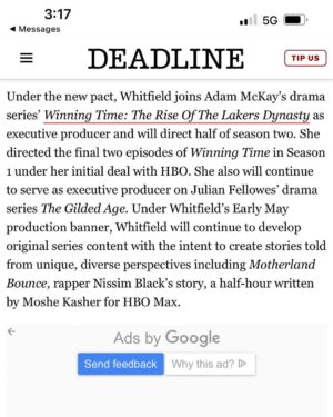 Salli Richardson-Whitfield Instagram - I can’t explain how much I love my @hbo @hbomax family. These last two years have been an amazing growing experience and to be able to produce and direct these two amazing shows is absolutely a gift. @winningtimehbo @gildedagehbo #womandirector #workingmom